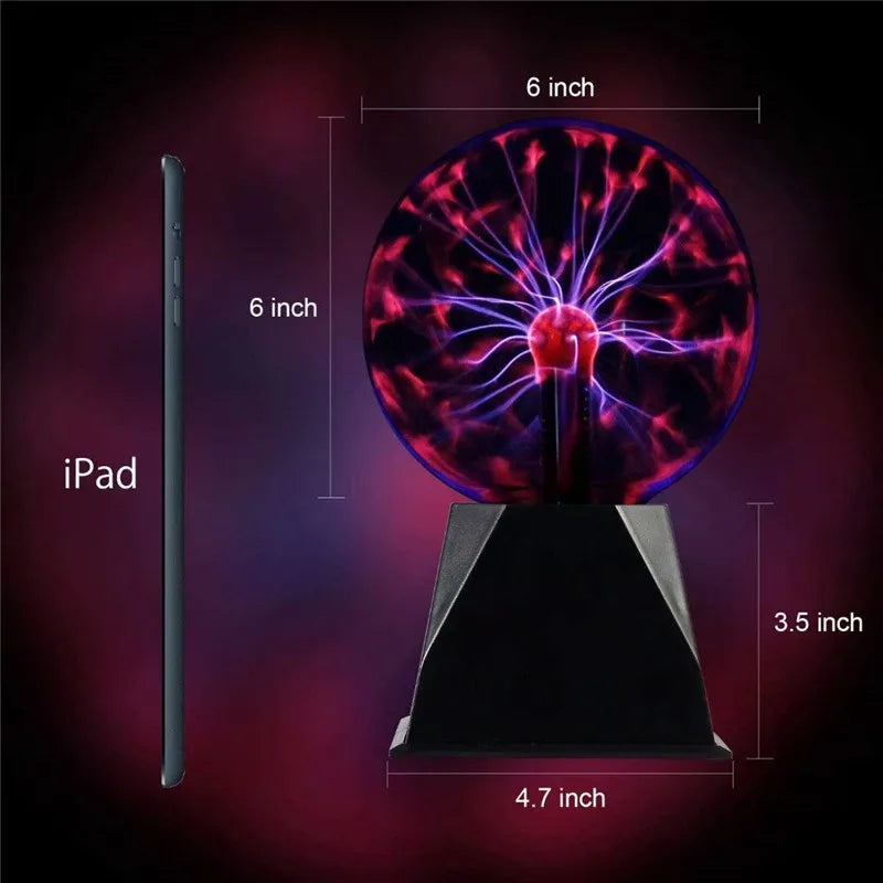 3/4/5/6 Inch Magic Plasma Ball Lamp LED Atmosphere Night Light Touch control Glass Plasma Light Bedroom Decor Kids Gifts