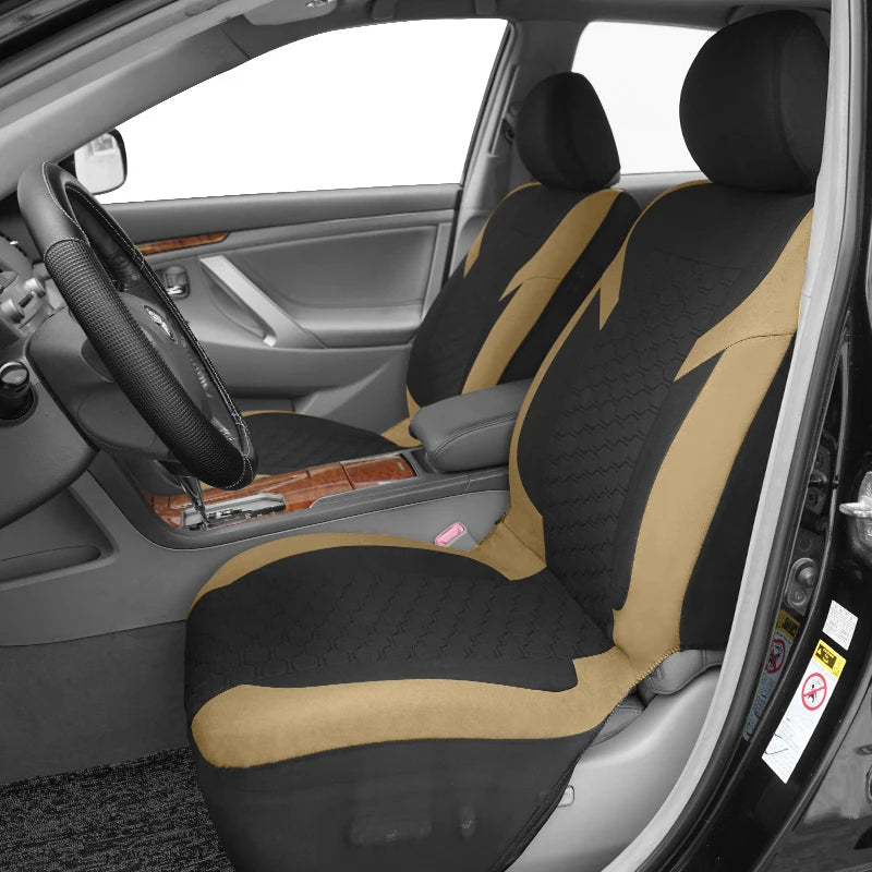 Universal Car Seat Covers Polyester Mesh Fabric Honeycomb Embroidery Seat Covers For Car SUV Vans Truck Accessories Interior