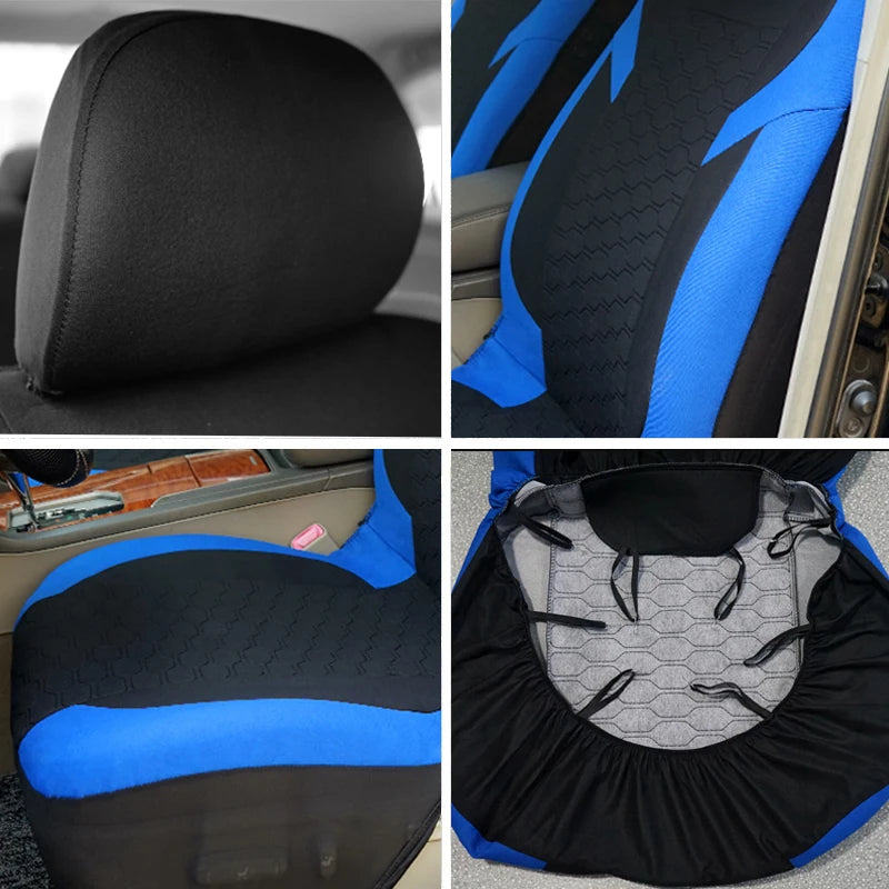 Universal Car Seat Covers Polyester Mesh Fabric Honeycomb Embroidery Seat Covers For Car SUV Vans Truck Accessories Interior
