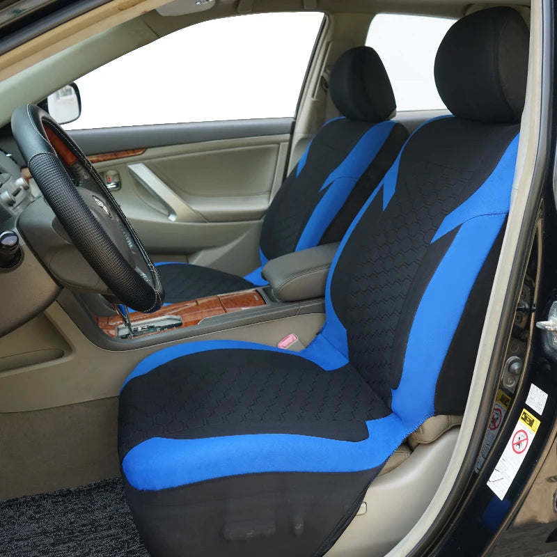Universal Car Seat Covers Polyester Mesh Fabric Honeycomb Embroidery Seat Covers For Car SUV Vans Truck Accessories Interior