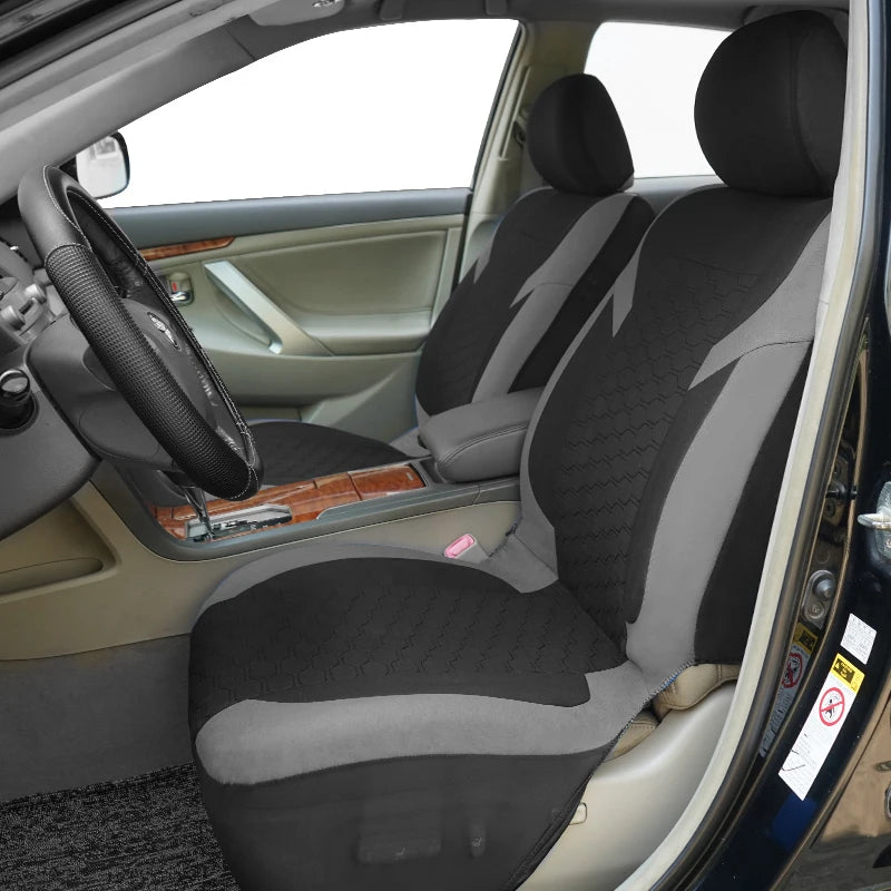 Universal Car Seat Covers Polyester Mesh Fabric Honeycomb Embroidery Seat Covers For Car SUV Vans Truck Accessories Interior
