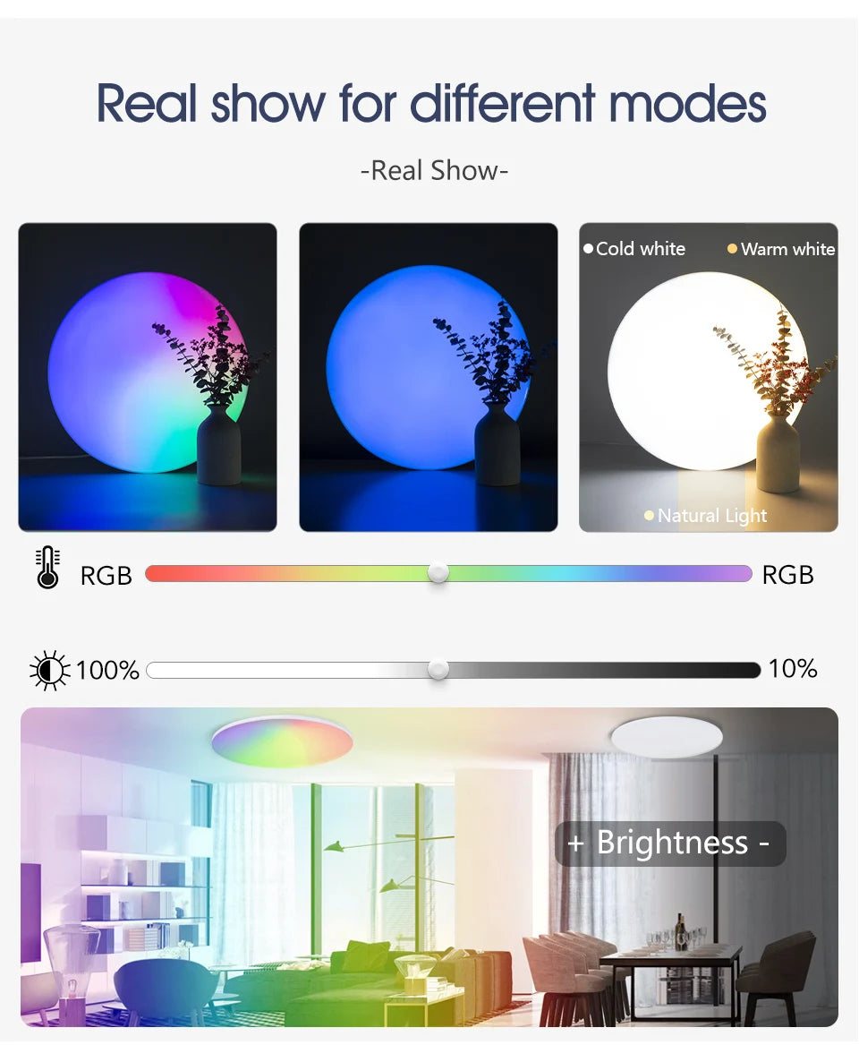 BENEWTON Smart Ceiling Light RGB CCT APP Control 370mm 300mm 18-54w 220v Ambient Light For Bedroom Home Decor