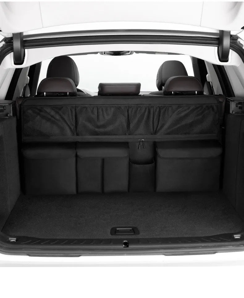 Car trunk storage bag SUV car seat back hanging bag Multi functional storage mesh bag Car interior storage items