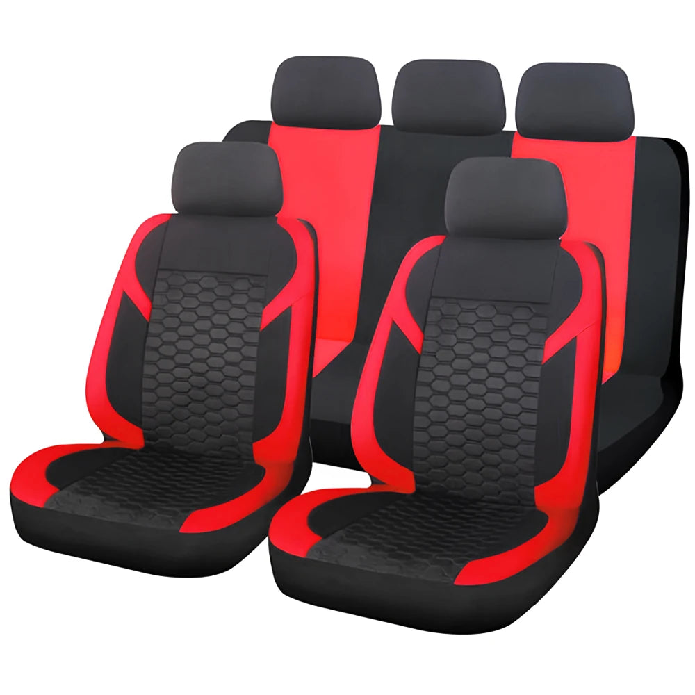 Universal Car Seat Covers Polyester Mesh Fabric Honeycomb Embroidery Seat Covers For Car SUV Vans Truck Accessories Interior