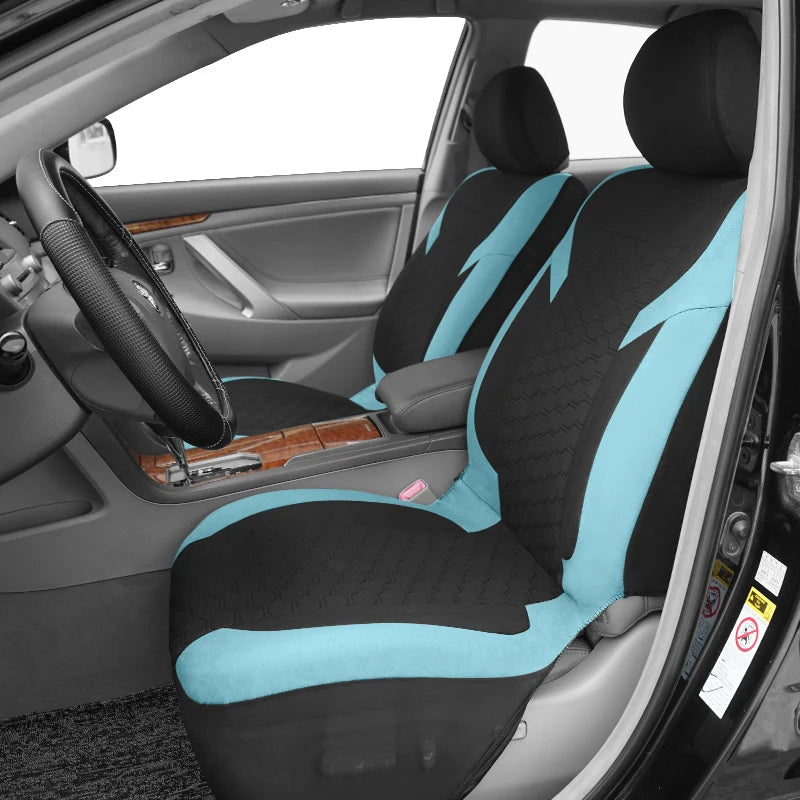 Universal Car Seat Covers Polyester Mesh Fabric Honeycomb Embroidery Seat Covers For Car SUV Vans Truck Accessories Interior