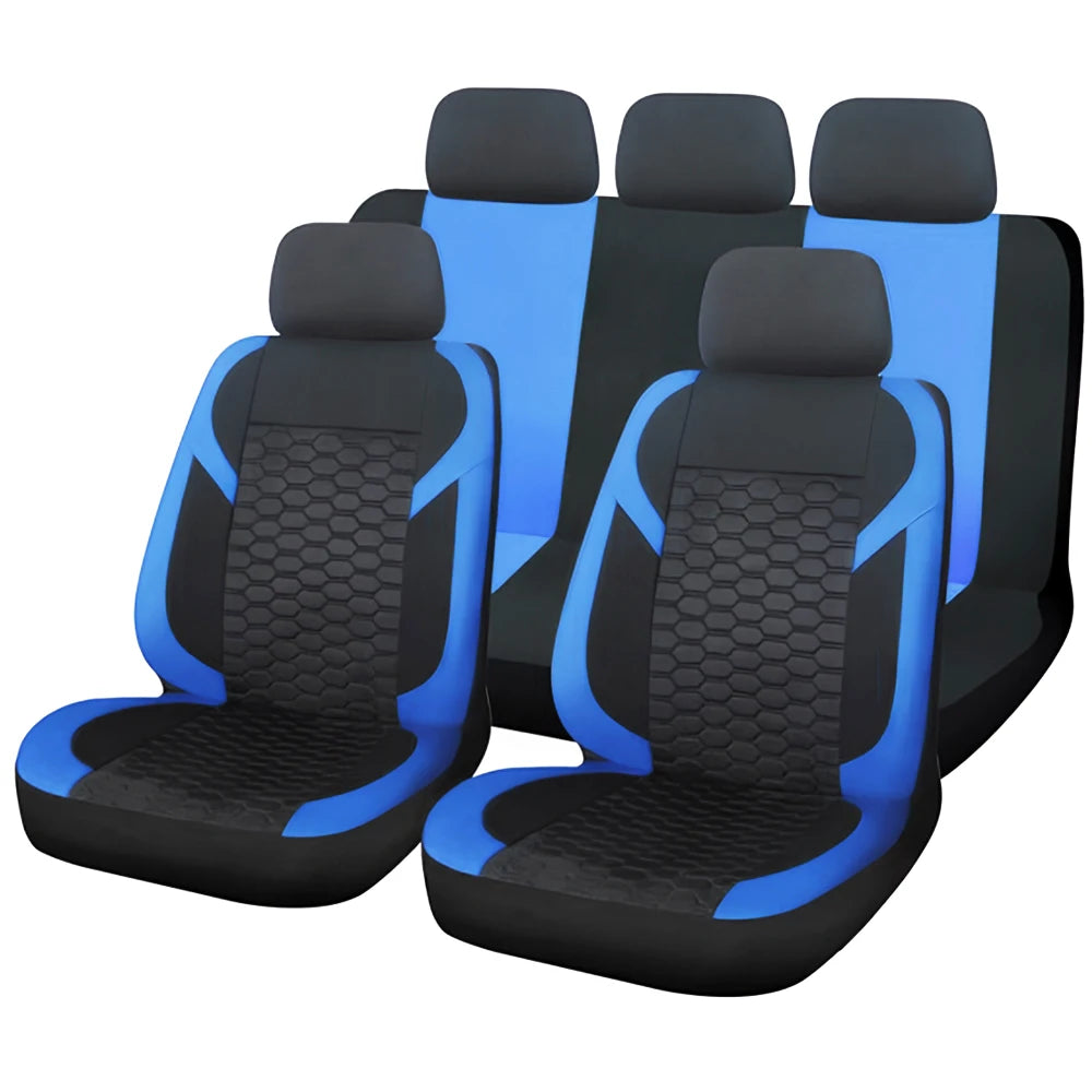 Universal Car Seat Covers Polyester Mesh Fabric Honeycomb Embroidery Seat Covers For Car SUV Vans Truck Accessories Interior
