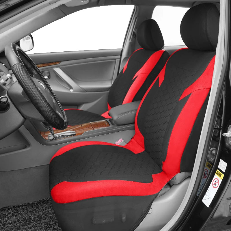 Universal Car Seat Covers Polyester Mesh Fabric Honeycomb Embroidery Seat Covers For Car SUV Vans Truck Accessories Interior