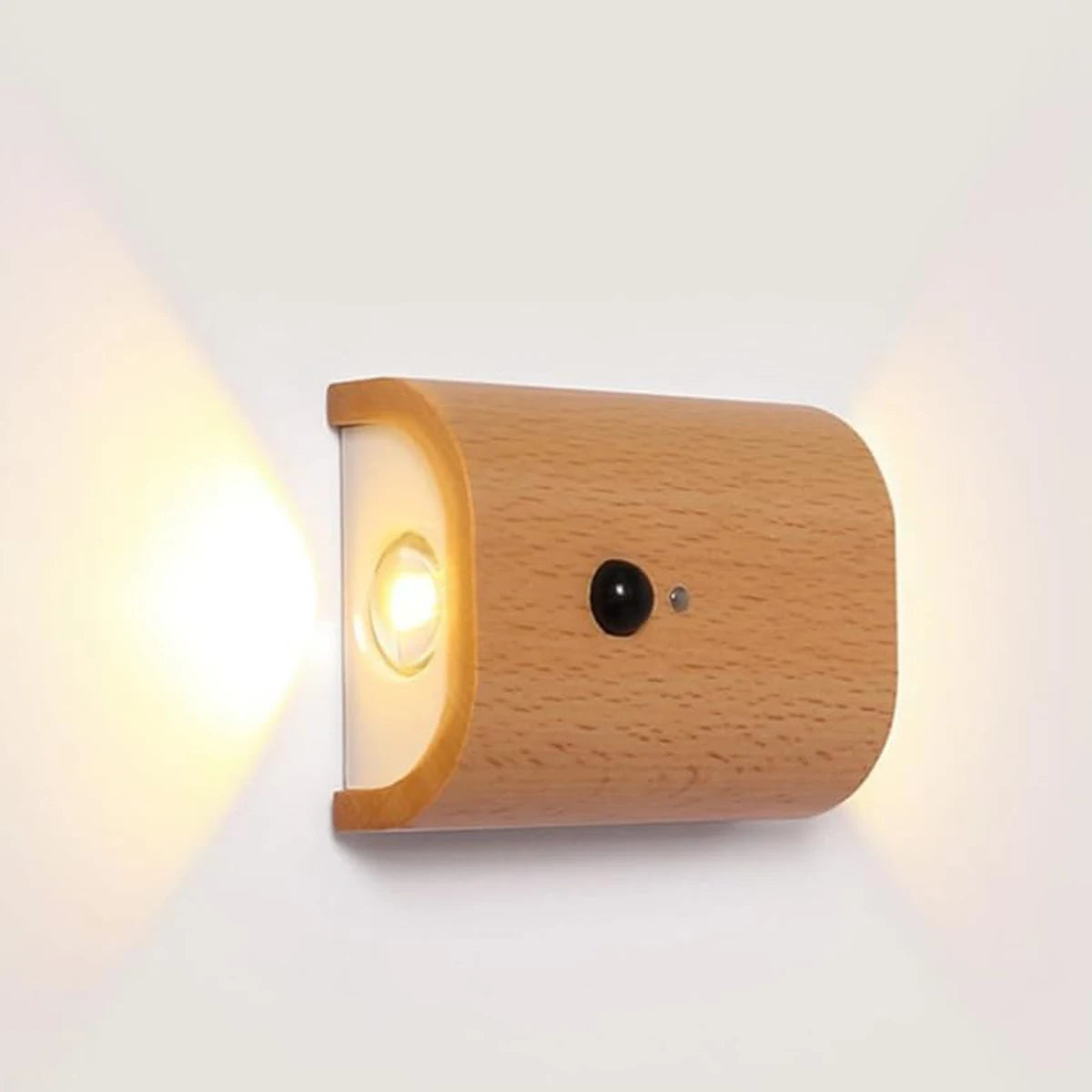 Intelligent Induction Wall Lamp 0.4w Infrared Night Light With Wooden Led 2700k-3000k Sensor Rechargeable Magnetic Bulb Cupboard