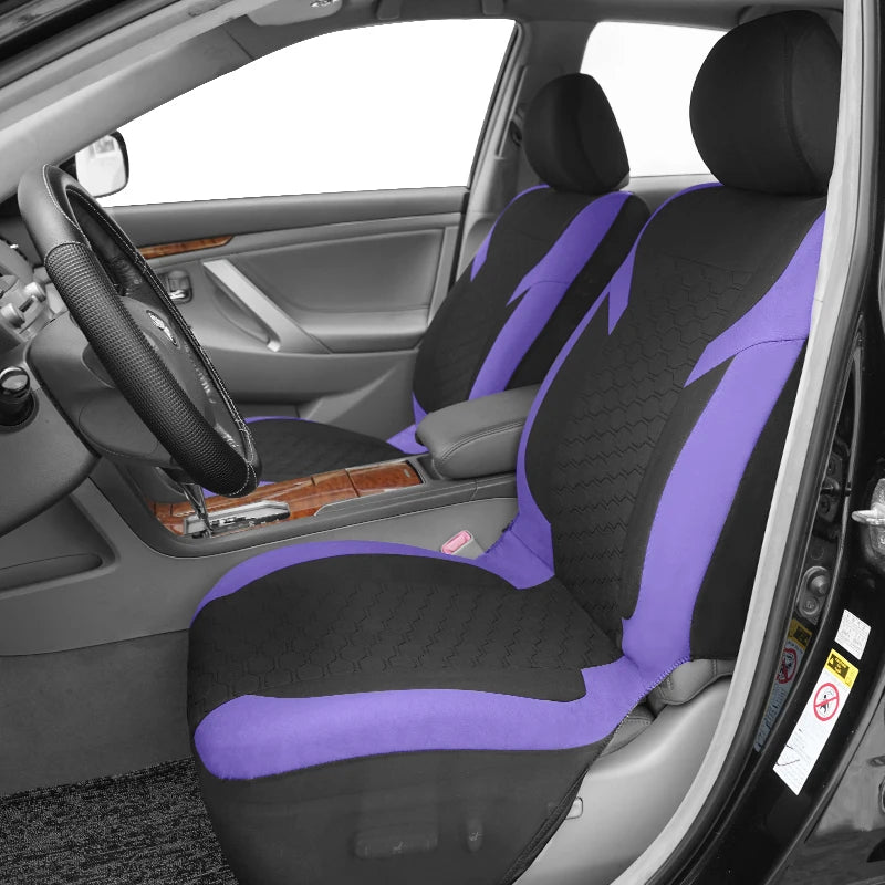 Universal Car Seat Covers Polyester Mesh Fabric Honeycomb Embroidery Seat Covers For Car SUV Vans Truck Accessories Interior