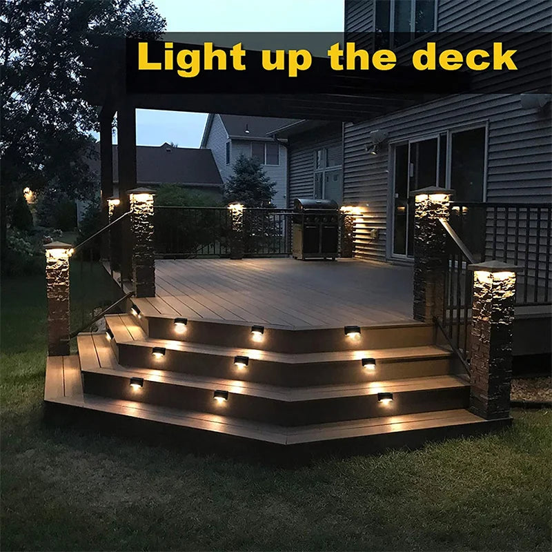 2/4/8/16 Pack Solar Deck Lights LED Waterproof Outdoor Solar Powered  LED Step Lights For Decks Stairs Patio Yard Garden Decor